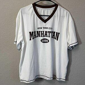 ADULT VERY OVERSIZED SMALL VNECK TSHIRT - LIKE NEW!